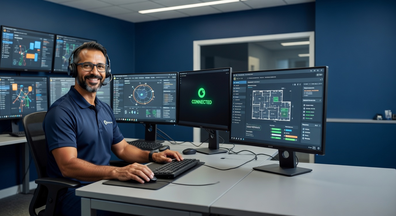 Rapid Estimator support technician at desk providing secure remote assistance